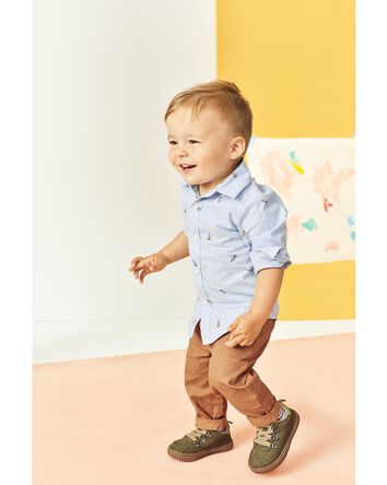 Baby 2-Piece Button-Front Shirt & Pant Set, 